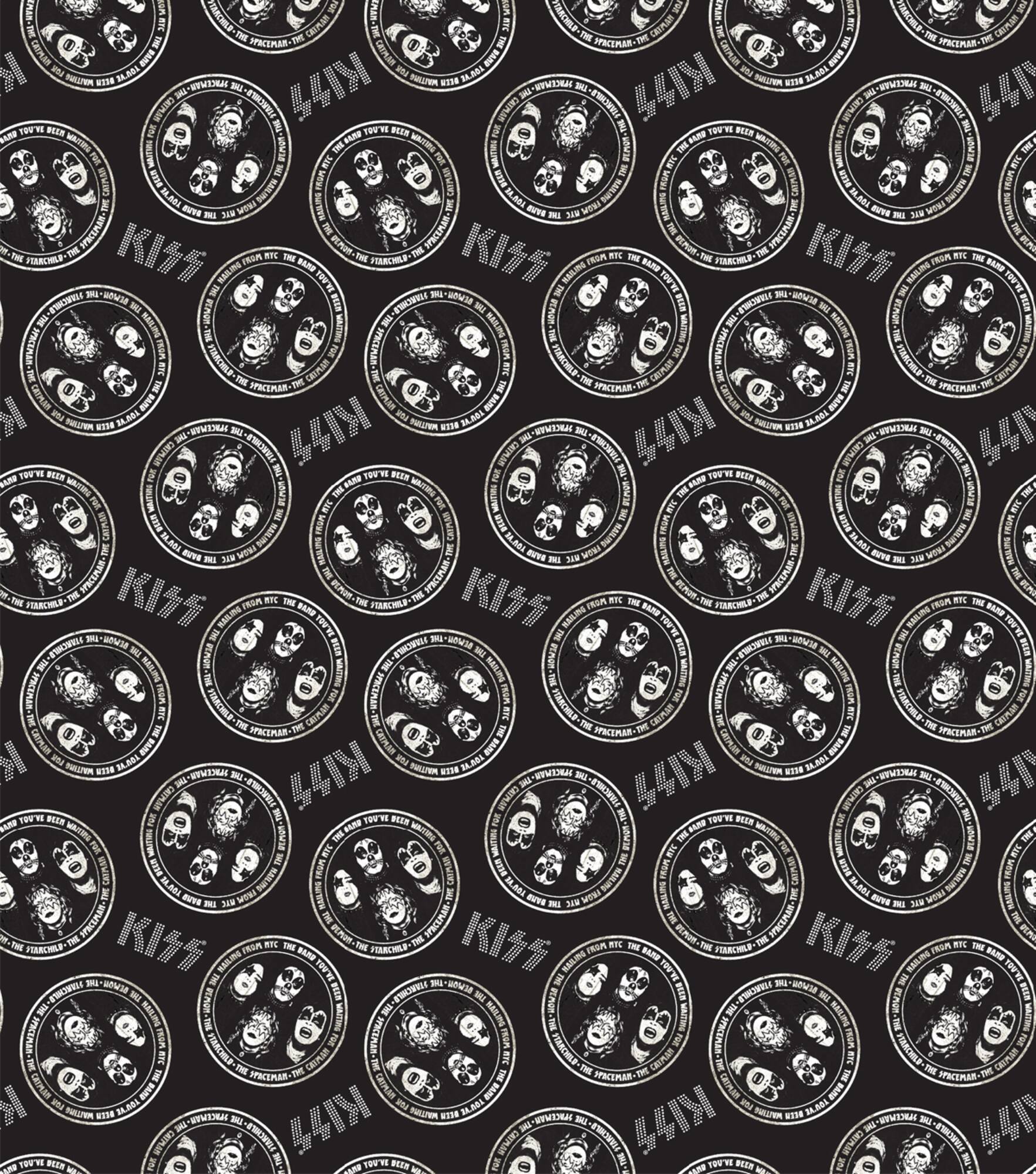 Epic Kiss Rock Names Cotton Fabric